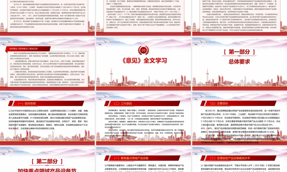 学习2023《关于统筹节能降碳和回收利用 加快重点领域产品设备更新改造的指导意见》重点要点内容PPT课件（带内容）.pptx
