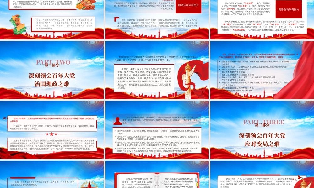 深刻领会百年大党的独有难题PPT必须时刻保持解决大党独有难题的清醒和坚定PPT课件（带内容）.pptx