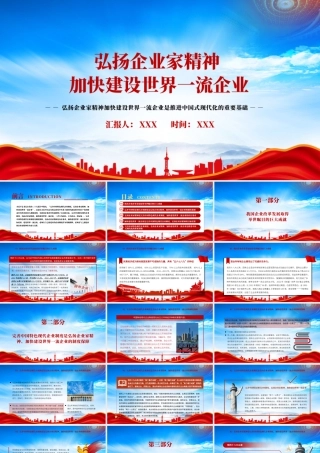 弘扬企业家精神加快建设世界一流企业PPT弘扬企业家精神加快建设世界一流企业是推进中国式现代化的重要基础PPT课件（带内容）.pptx