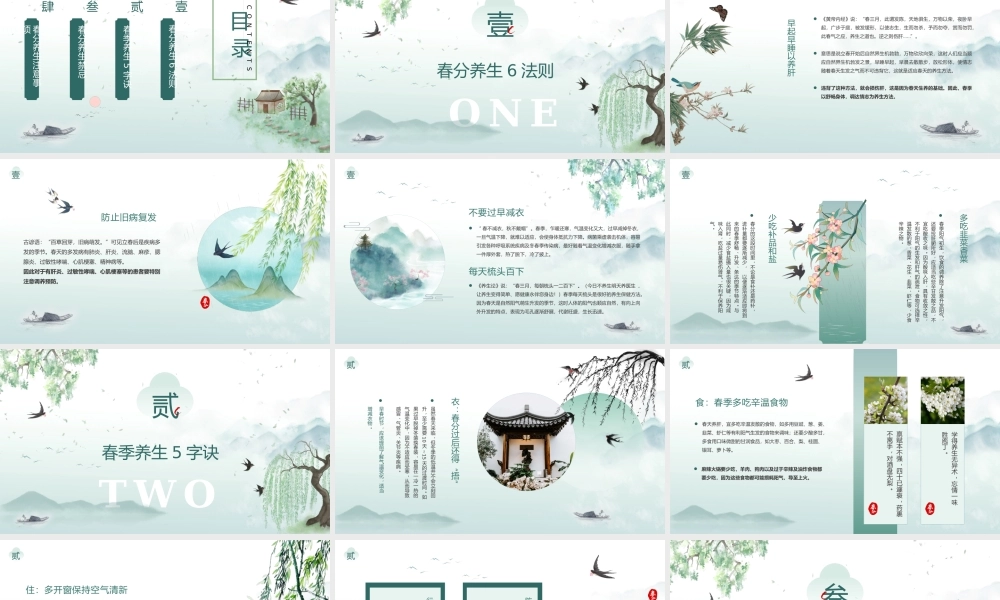 绿色淡雅水墨春分养生.pptx