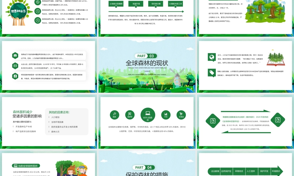 321世界森林日公益活动宣传PPT保护地球之肺让我们一起“森”呼吸PPT课件（带内容）.pptx