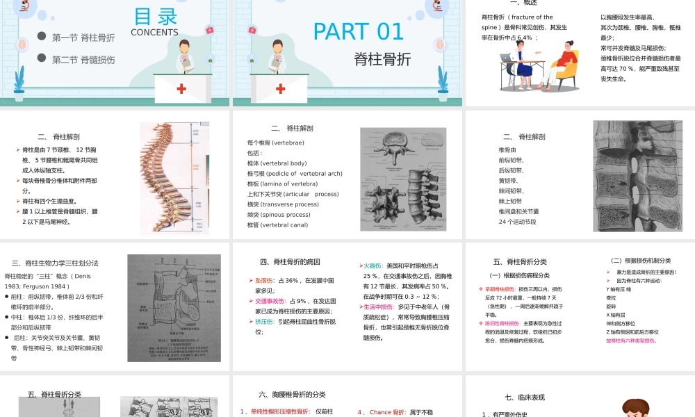 蓝色卡通风脊柱骨折与脊髓损伤.pptx