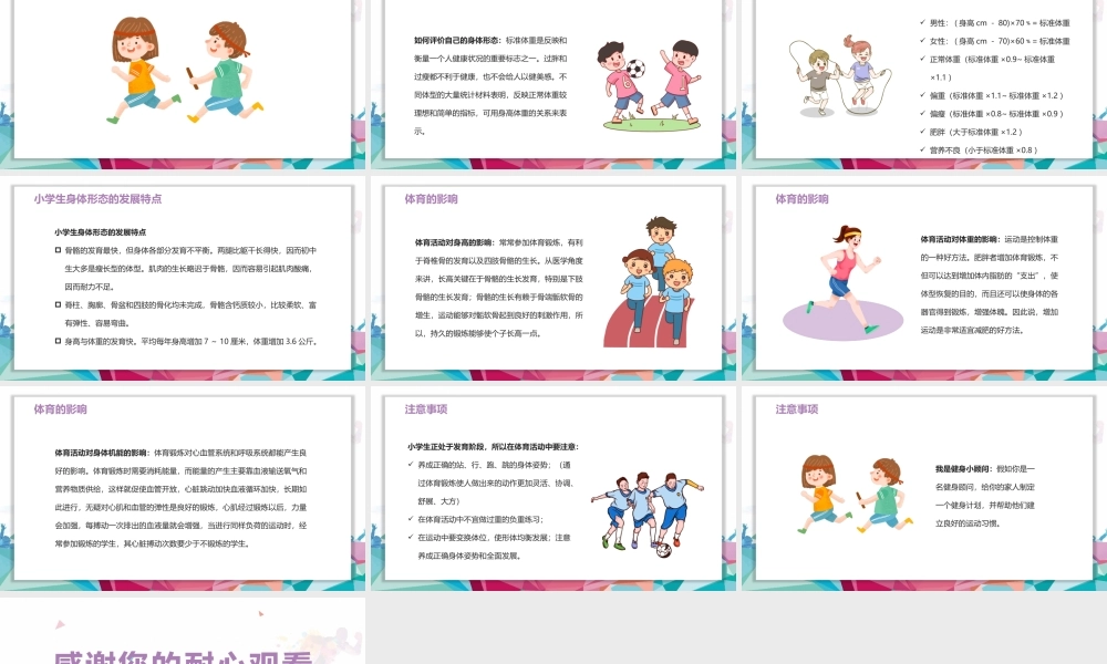 小学生体育室内课 个子长高身体更好 体育室内课体育与身体形态PPT模板.pptx
