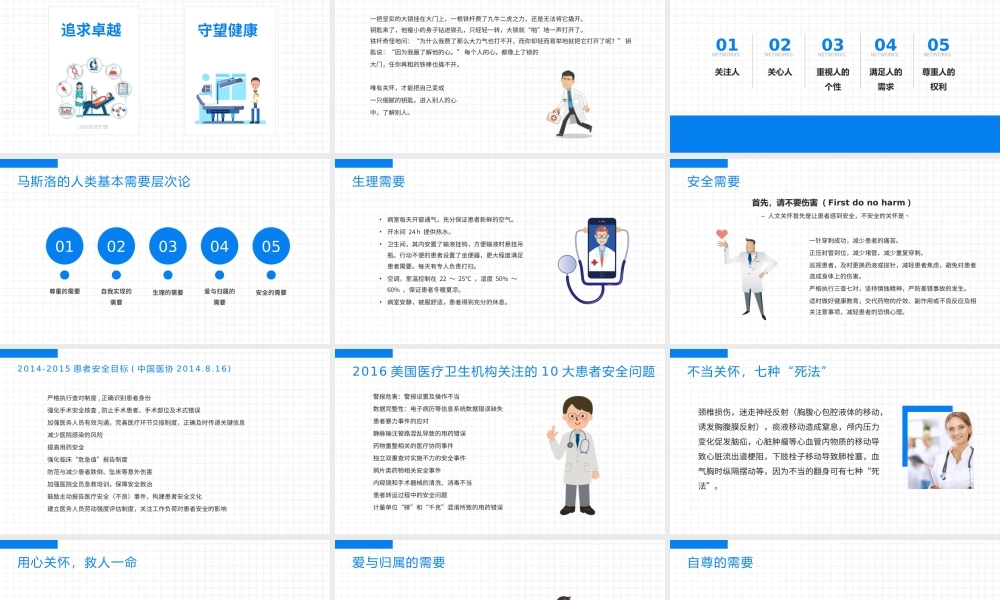 蓝色人文关怀与优质护理.pptx