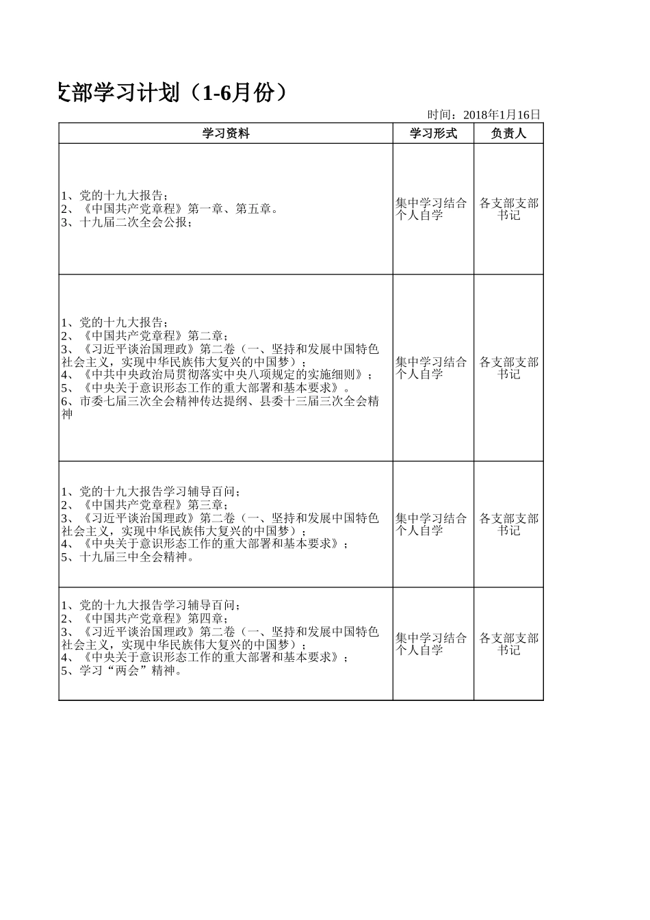 党支部学习计划（1-6月份）.xls_第3页