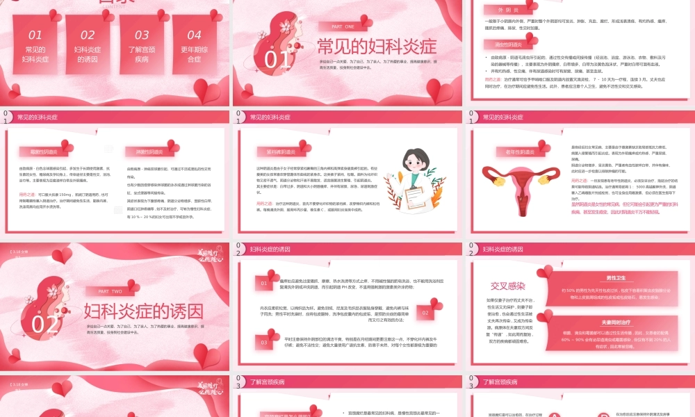 粉色花卉关爱女性健康教育科普讲座课件PPT.pptx