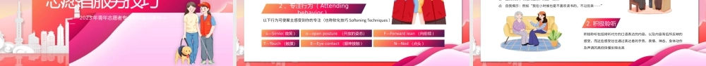 红色卡通风青年志愿者服务日PPT模板.pptx
