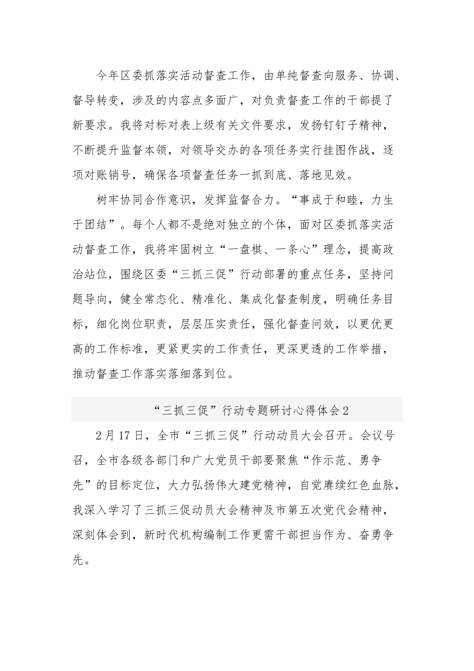 2023“三抓三促”行动专题研讨五篇心得体会范文.docx_第2页