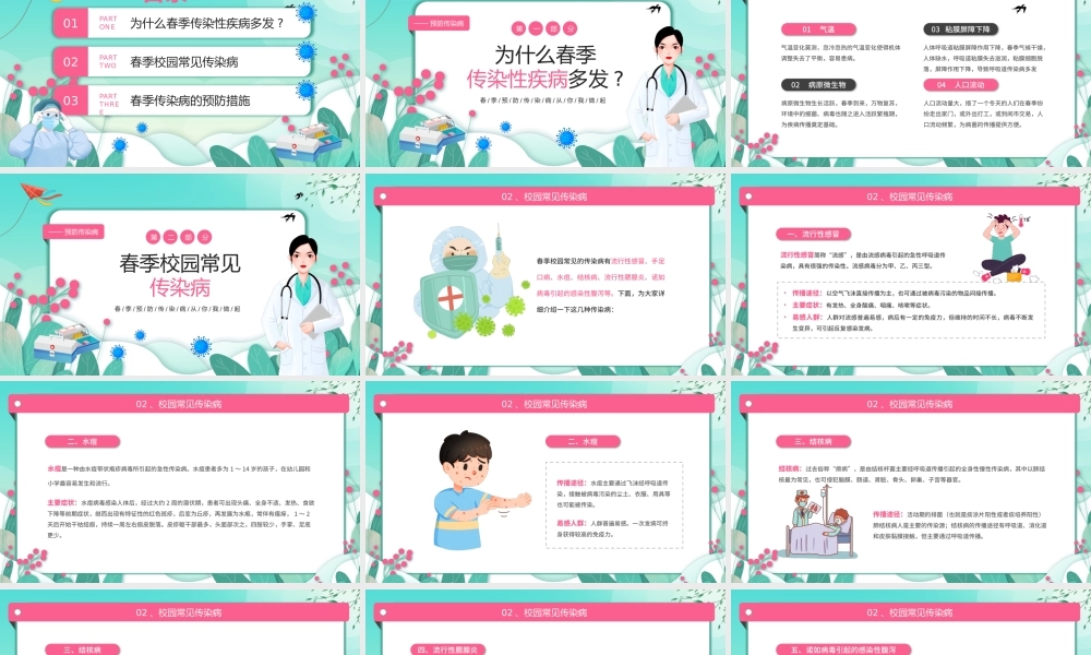 绿色卡通风春季传染病预防.pptx
