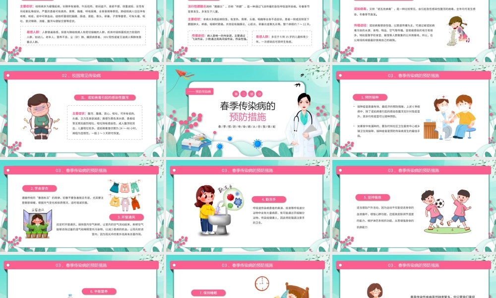 绿色卡通风春季传染病预防.pptx
