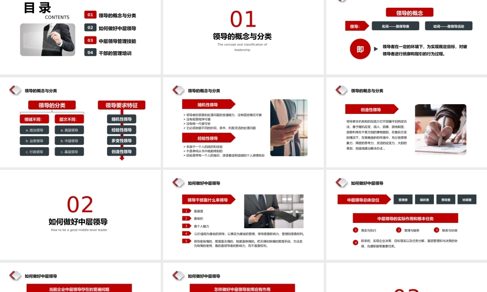红色商务风企业中层管理领导干部培训学习.pptx
