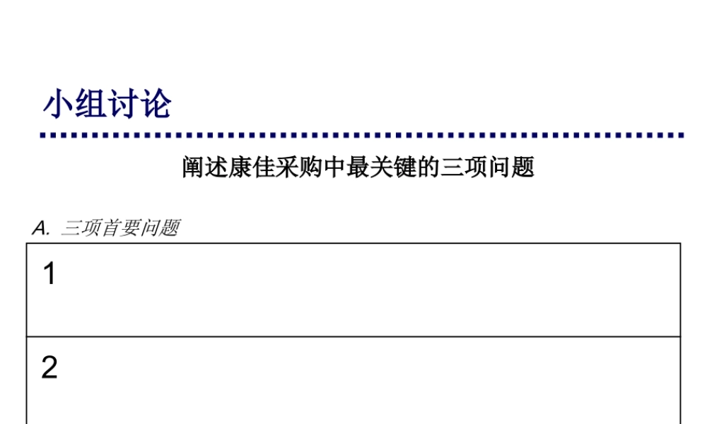 阐述康佳采购中最关键的三项问题PPT.ppt