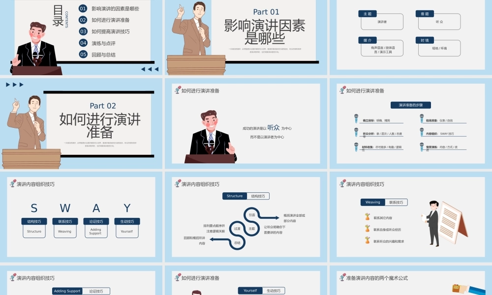 橙色卡通演讲技巧培训PPT.pptx