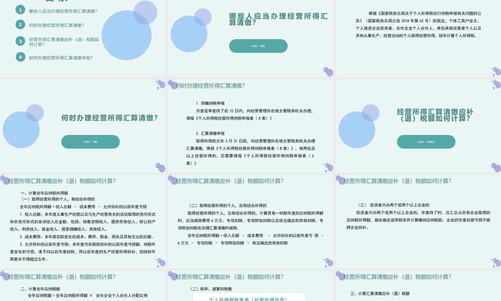 个人所得税经营所得汇算清缴工作指南ppt课件.pptx
