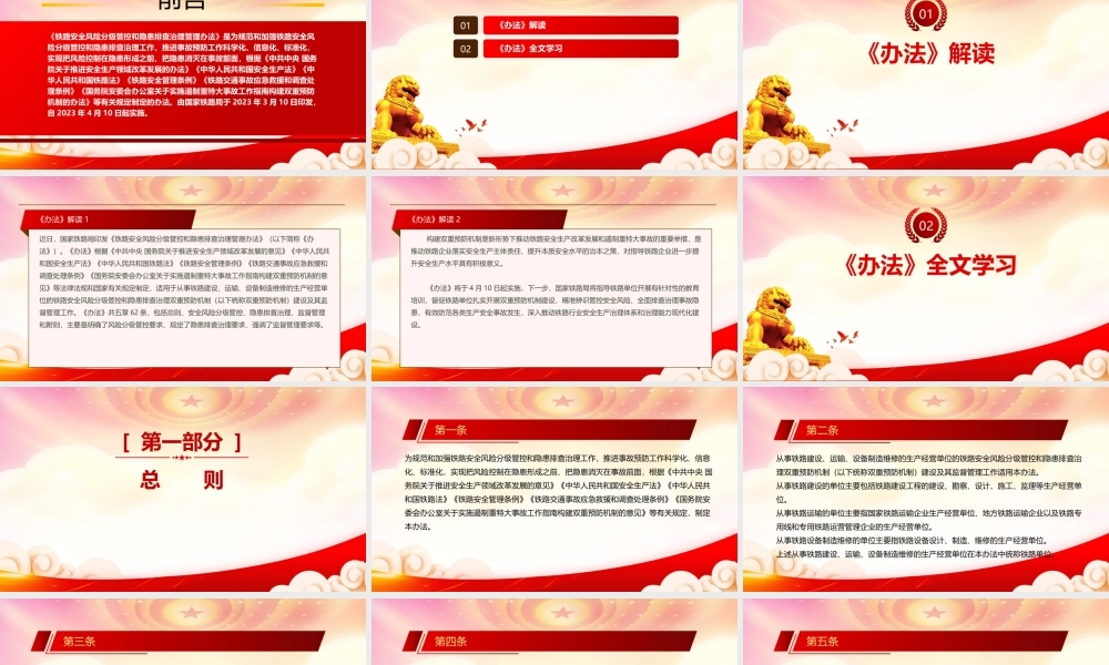 学习2023《铁路安全风险分级管控和隐患排查治理管理办法》重点要点内容PPT课件（带内容）.pptx