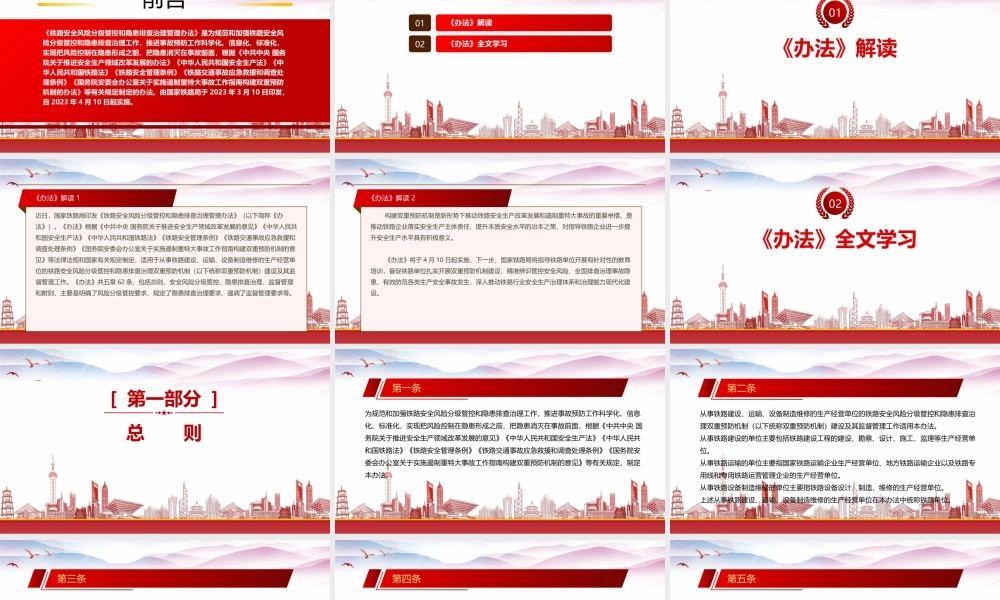 学习2023《铁路安全风险分级管控和隐患排查治理管理办法》重点内容PPT课件（带内容）.pptx