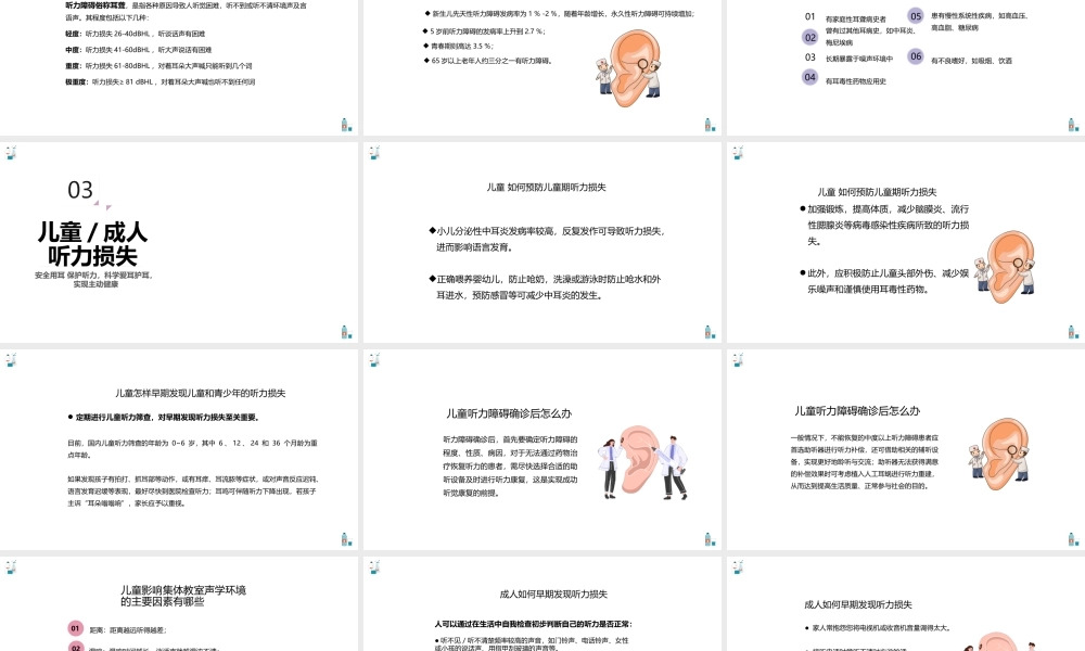 2023全国爱耳日PPT第24届全国爱耳日讲座宣传PPT课件（带内容）.pptx