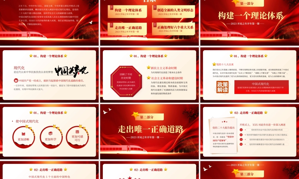 红色党政中国式现代PPT模板.pptx