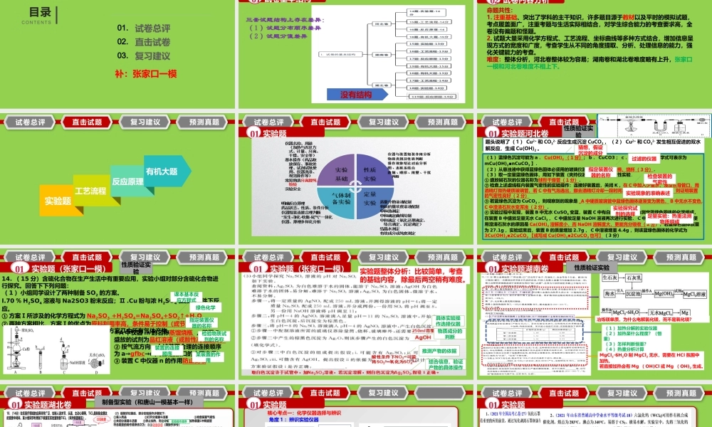 2023年高考化学复习备考 非选择题.pptx