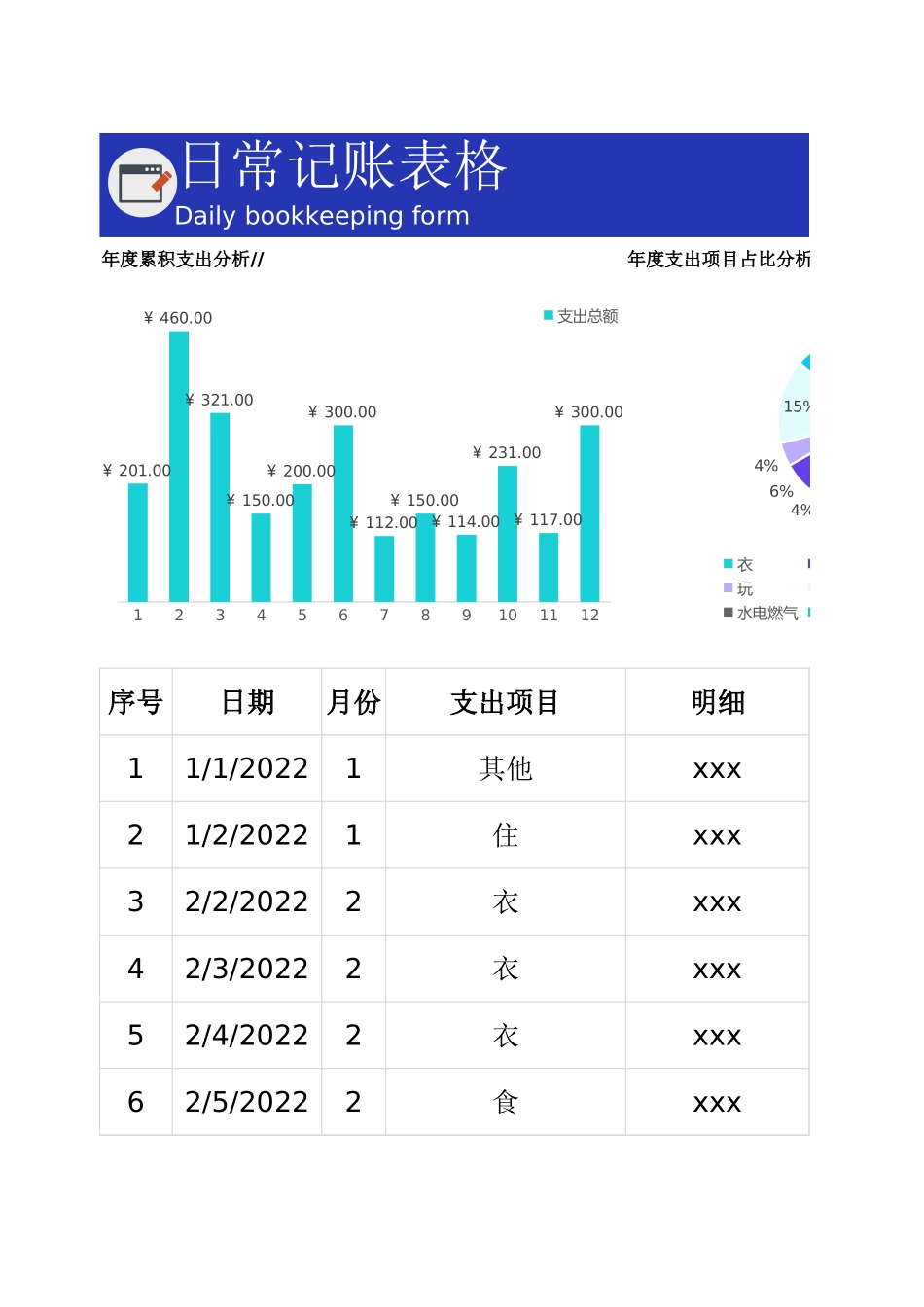 日常记账表格.xlsx_第1页