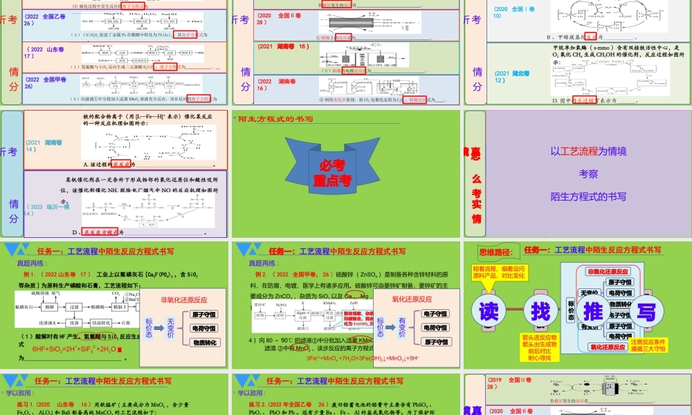 高考化学专题复习 真实情境中物质转化专题考察.pptx