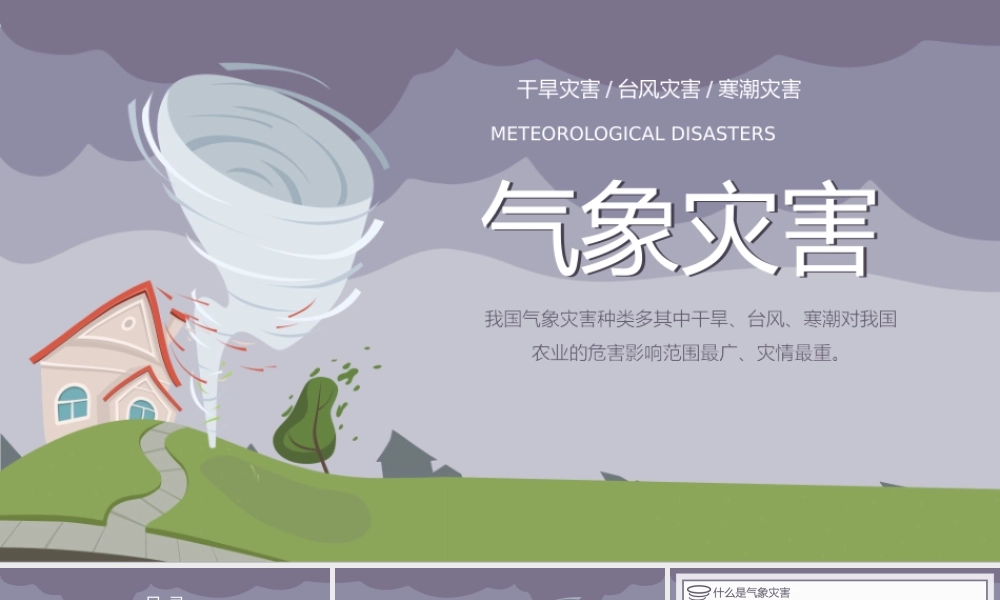 可爱卡通风气象灾害介绍宣传PPT模板.pptx