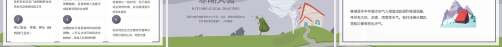 可爱卡通风气象灾害介绍宣传PPT模板.pptx