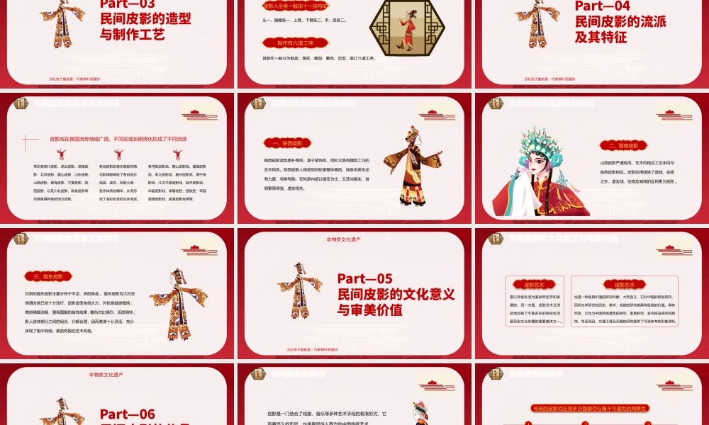 非物质文化遗产皮影戏知识宣传PPT课件（带内容）.pptx