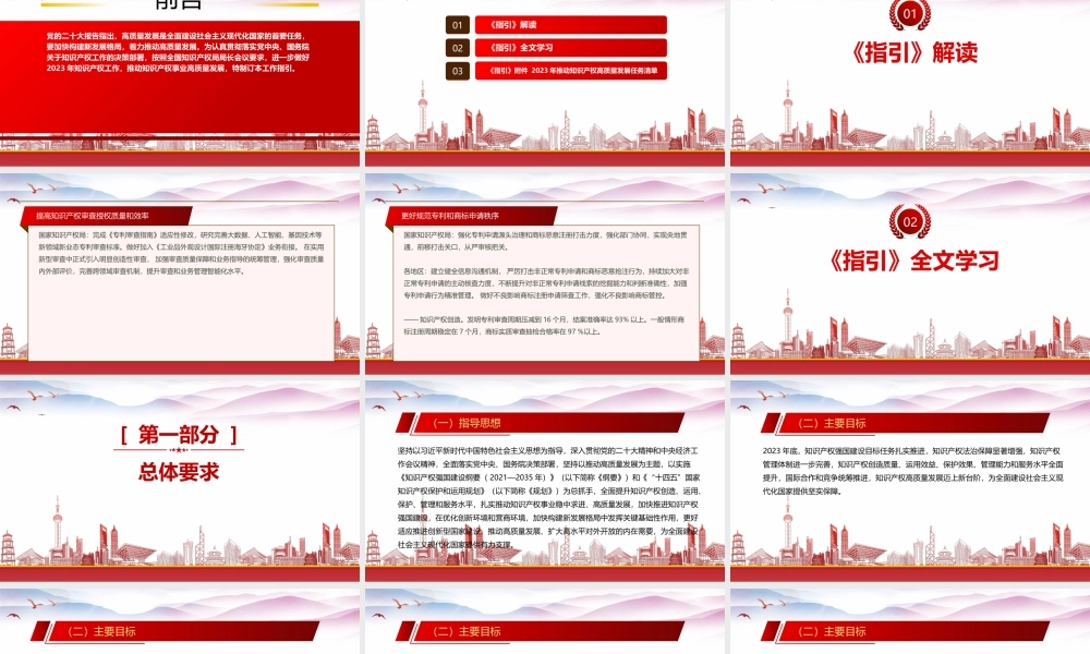 学习《推动知识产权高质量发展年度工作指引（2023）》重点内容PPT进一步做好2023年知识产权工作推动知识产权事业高质量发展PPT课件（带内容）.pptx