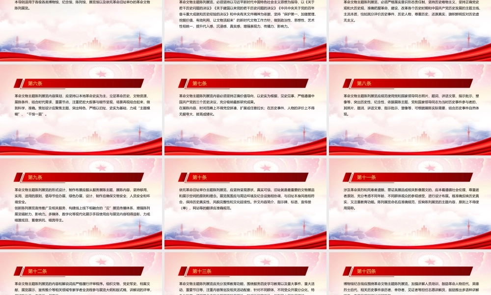 2023《革命文物主题陈列展览导则（试行）》重点内容学习PPTPPT用好红色资源办好革命文物主题陈列展览PPT课件（带内容）.pptx