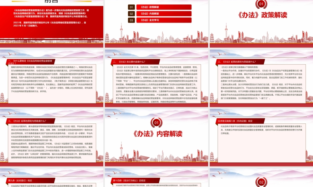 学习2023《化妆品网络经营监督管理办法》重点内容PPT课件（带内容）.pptx