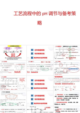 高考化学二轮复习工艺流程中的pH调节与备考策略(2023).pptx