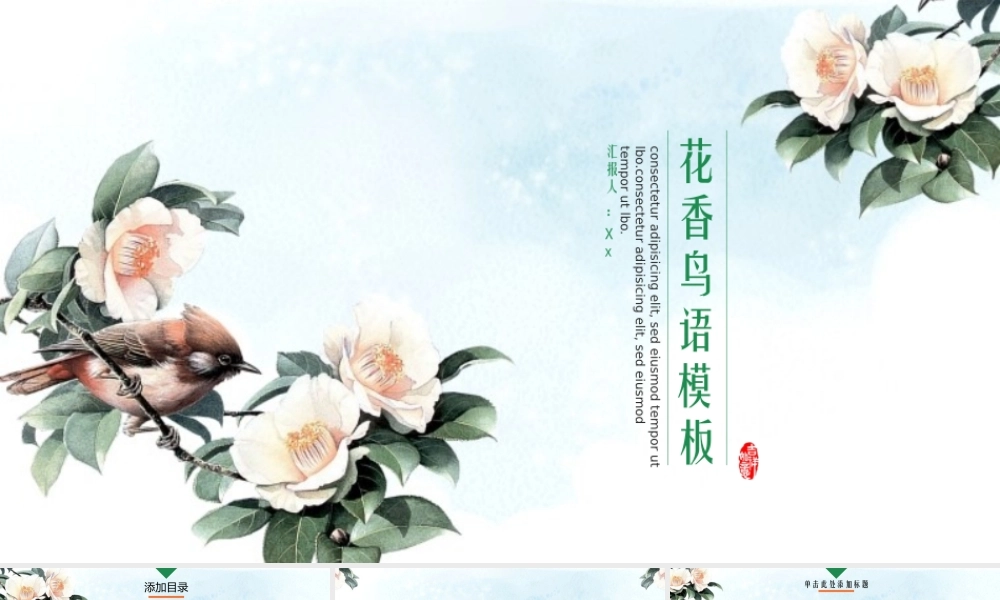 国画背景的花香鸟语.pptx