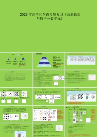 2023年高考化学微专题复习《晶胞投影与原子分数坐标》.pptx