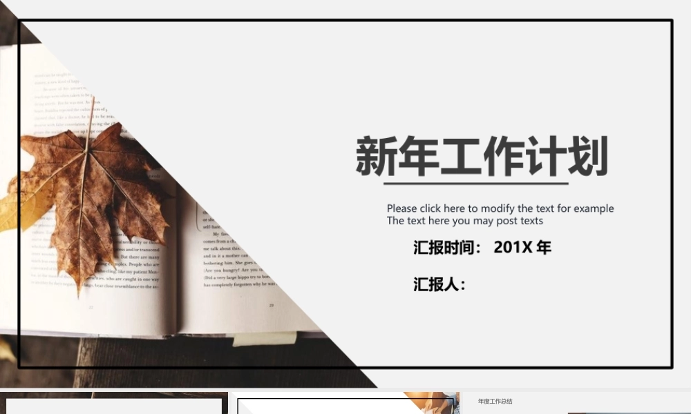 叶片书籍背景的工作计划 .pptx
