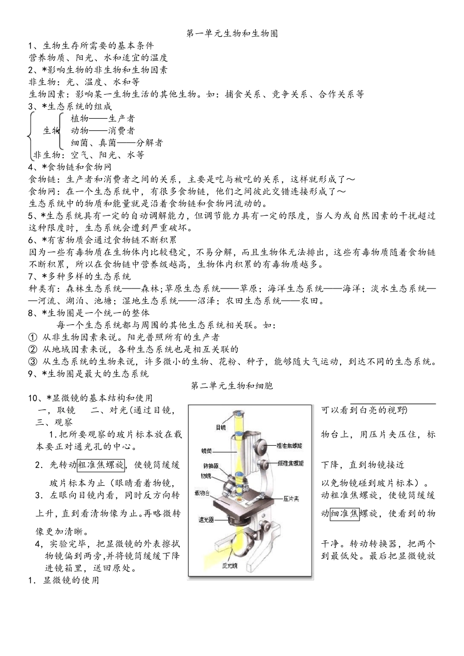 七年级生物上册期末复习知识点汇总(全).pdf_第1页