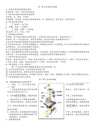 七年级生物上册期末复习知识点汇总(全).pdf