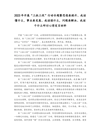 （8篇）2023年开展“三抓三促”行动专题暨思想要提升、我该懂什么事业要发展、我该谋什么问题要解决、我该干什么研讨心得发言材料、“三抓三促”行动推进会上的讲话稿.docx