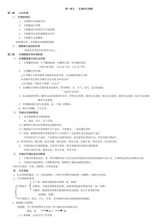 人教版初中生物知识点梳理(带图全).pdf