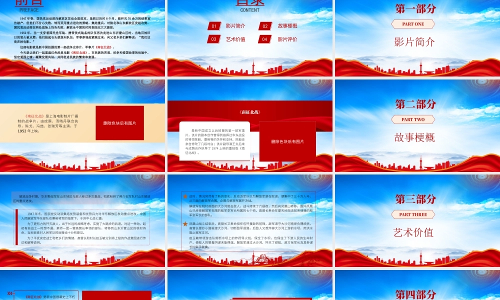 经典爱国教育电影《南征北战》观影分享会PPT课件（带内容）.pptx