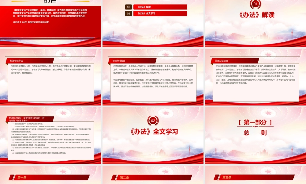 学习2023《国家级文化产业示范园区（基地）管理办法》重点内容PPT课件（带内容）.pptx