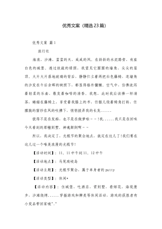 优秀文案（精选23篇）.docx