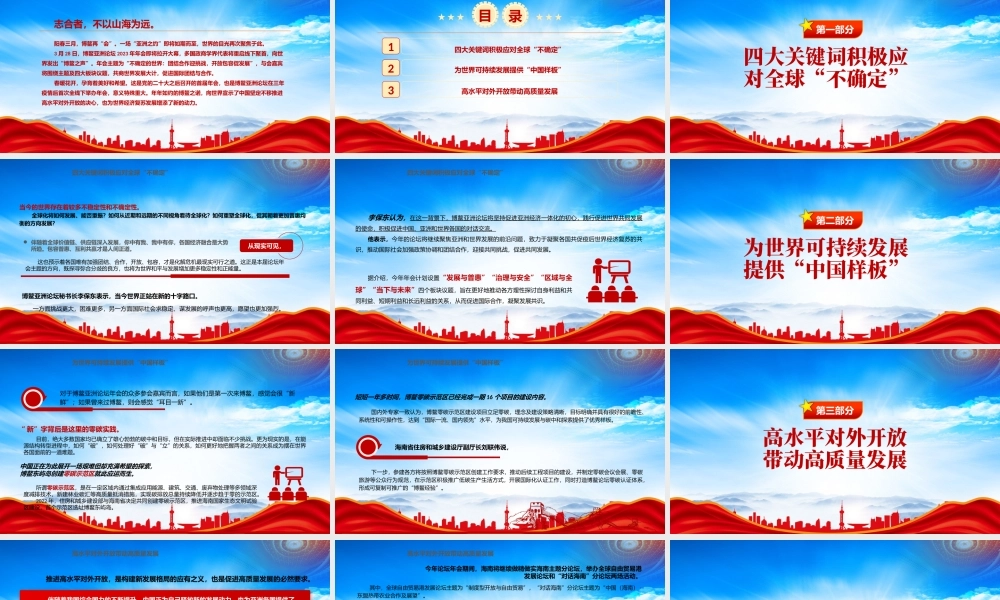 2023博鳌亚洲论坛年会主题“不确定的世界：团结合作迎挑战开放包容促发展”学习PPT课件（带内容）1.pptx