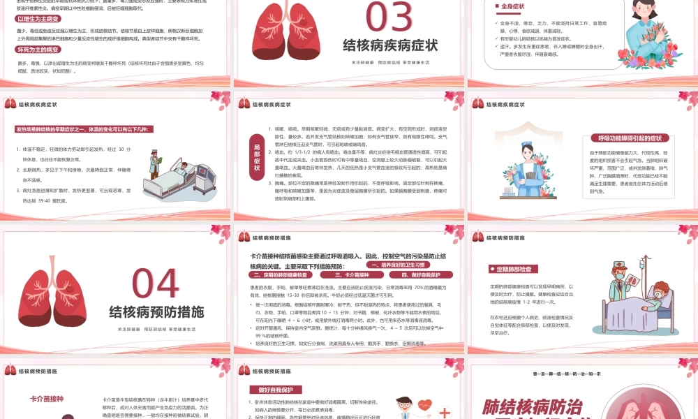 肺结核病预防治疗培训PPT关注肺健康预防肺结核享受健康生活PPT课件（带内容）.pptx