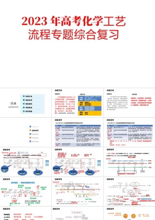 2023年高考化学工艺流程专题综合复习.pptx