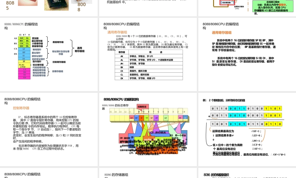 微处理器处理器结构和内部工作原理 .pptx