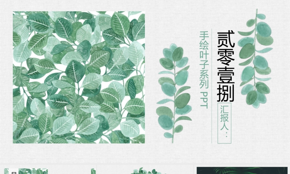 清新文艺森系叶子 .pptx