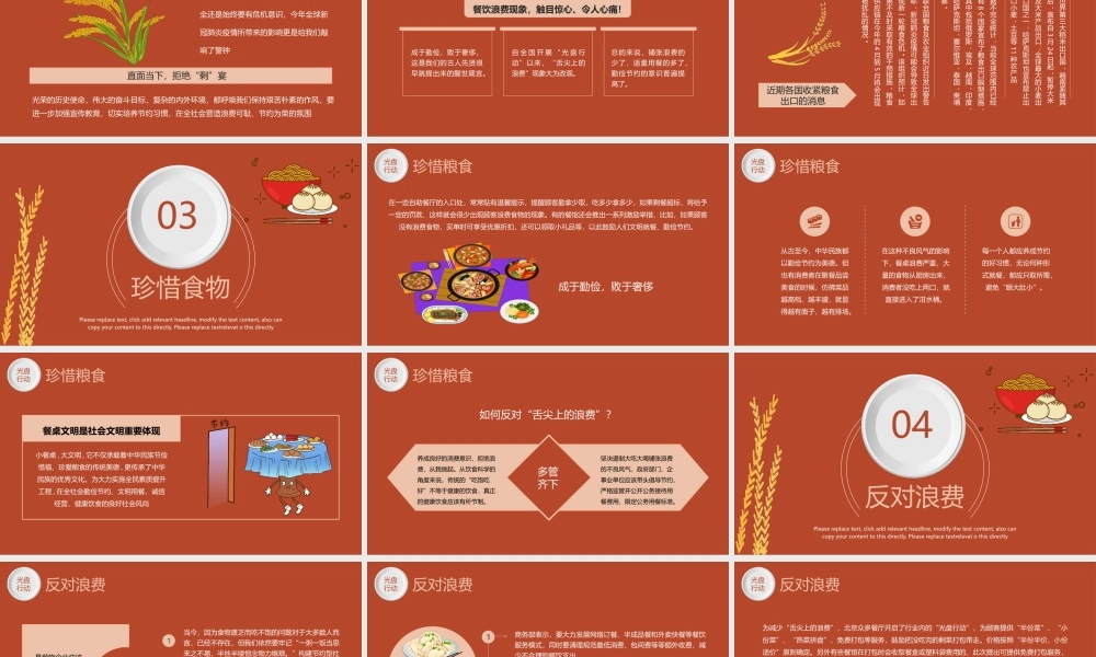光盘行动拒绝浪费珍惜粮食厉行节约PPT模板.pptx