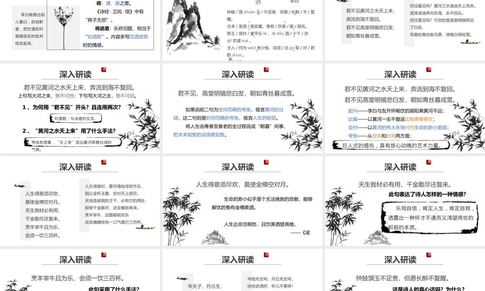 人教版高中语文选修《将进酒》全文解析PPT课件（带内容）.pptx