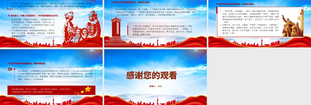 2023五四青年节演讲稿PPT课件（带内容）.pptx